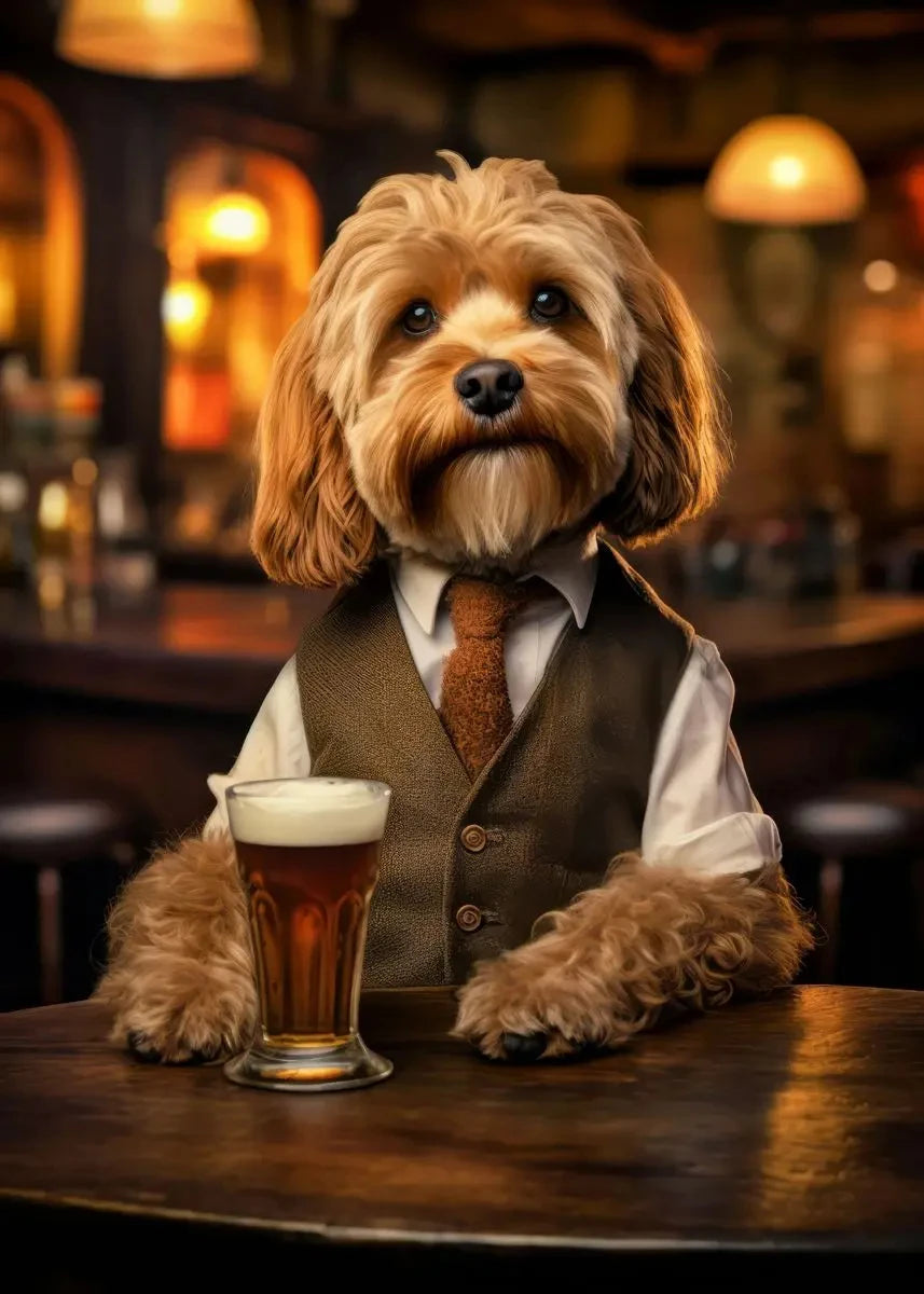 Canvasposter - Hond in de Pub