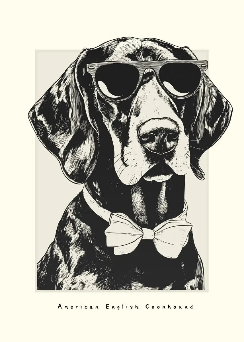 Canvasposter - Portrettekening Hond - Zwart/Wit