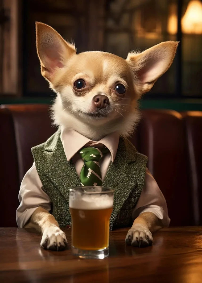 Canvasposter - Hond in de Pub