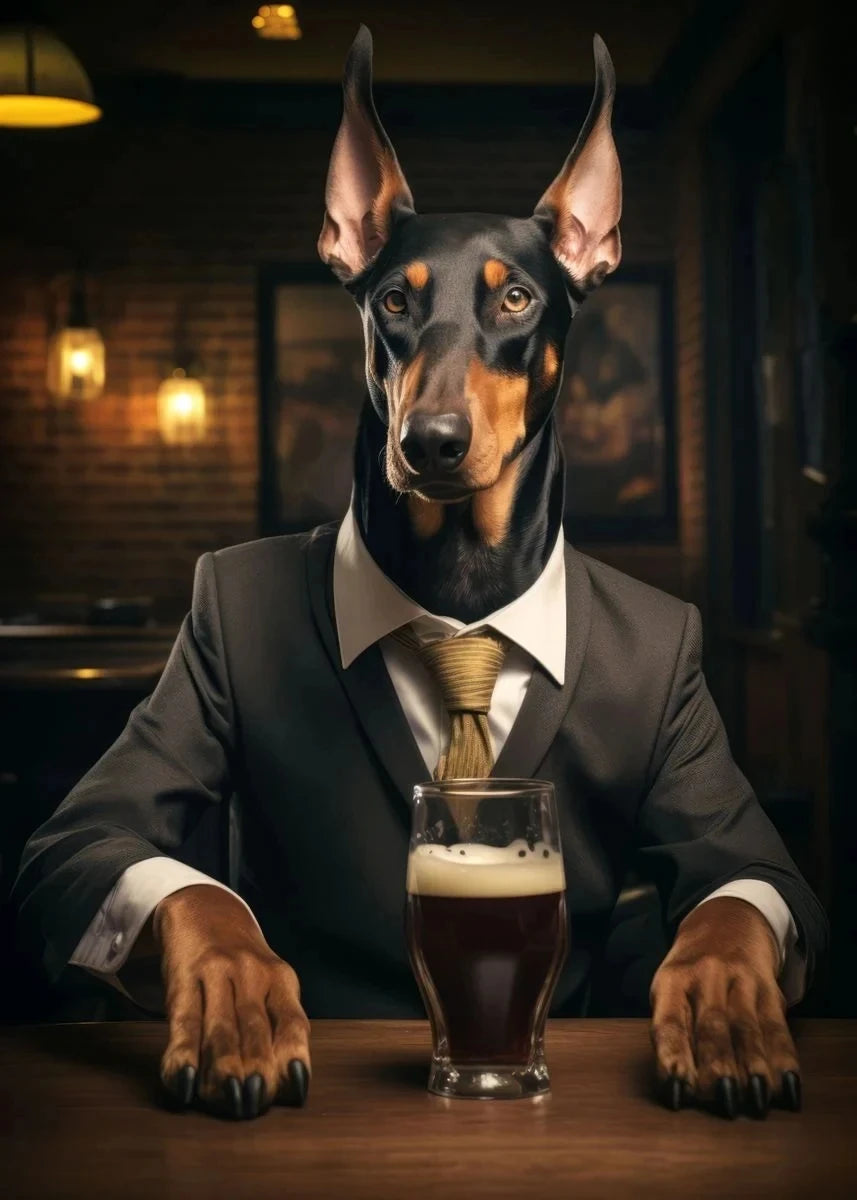Canvasposter - Hond in de Pub
