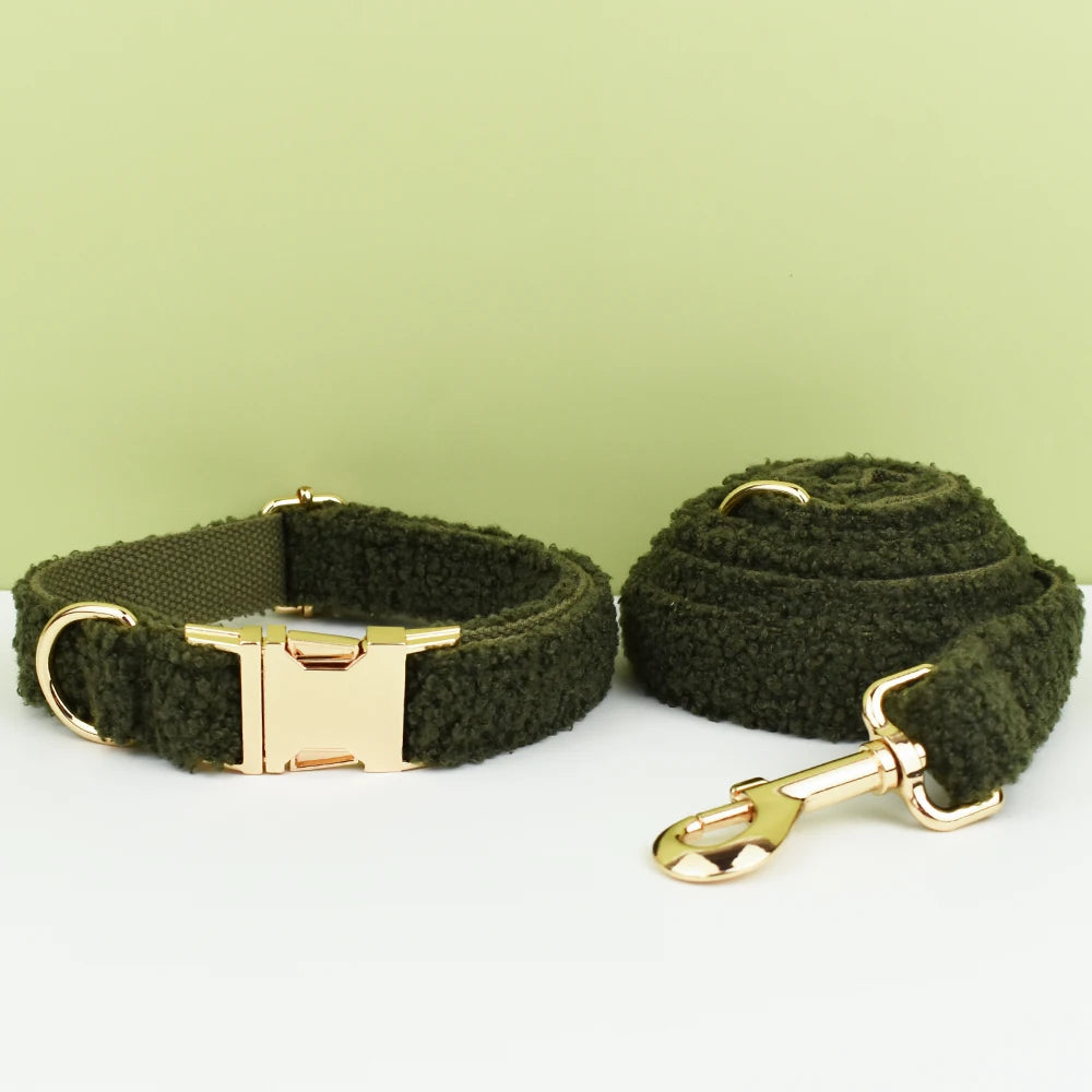 Teddy Ready - 4-Delige Set met Tuigje, Halsband, Riem en Strik - Groen
