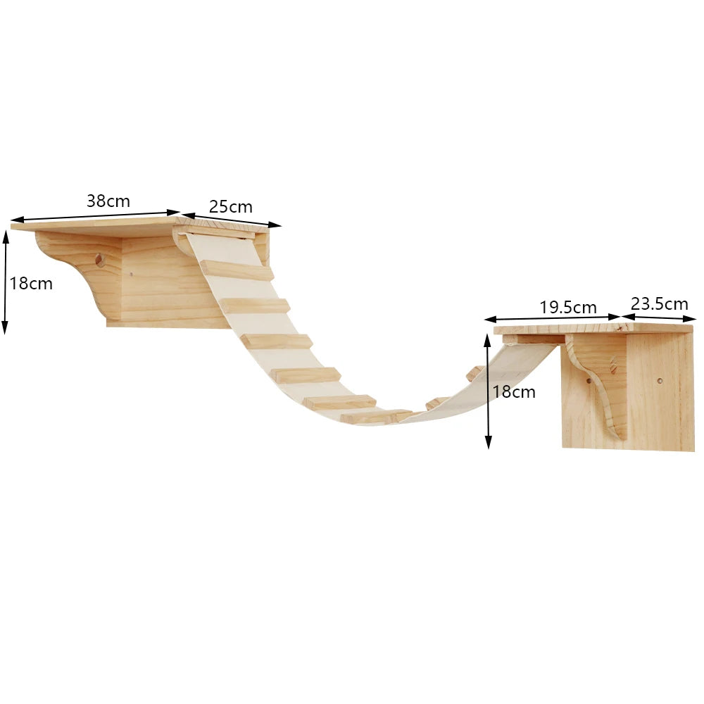 PATYOCAT - Modulaire Kattenwand Klimset met Krabpaal en Optionele Trap
