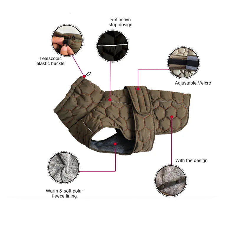 Gewatteerde Hondenjas met Reflecterende Details