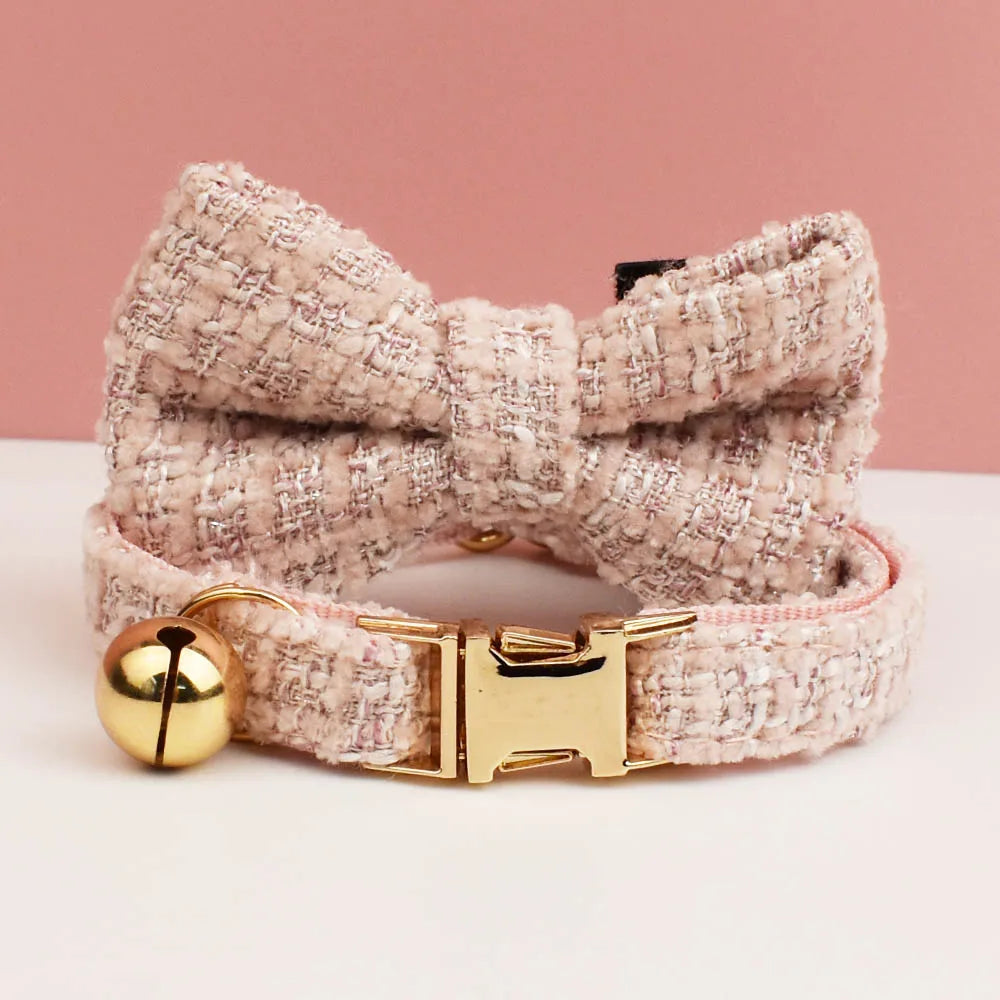 Kattenhalsband Tweed met Strik