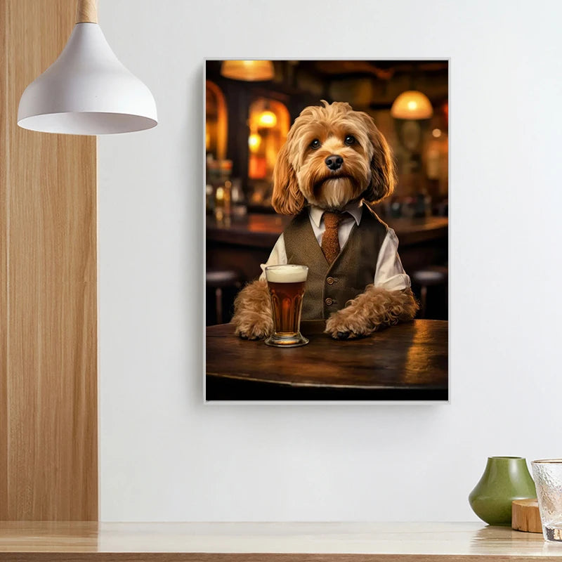 Canvasposter - Hond in de Pub