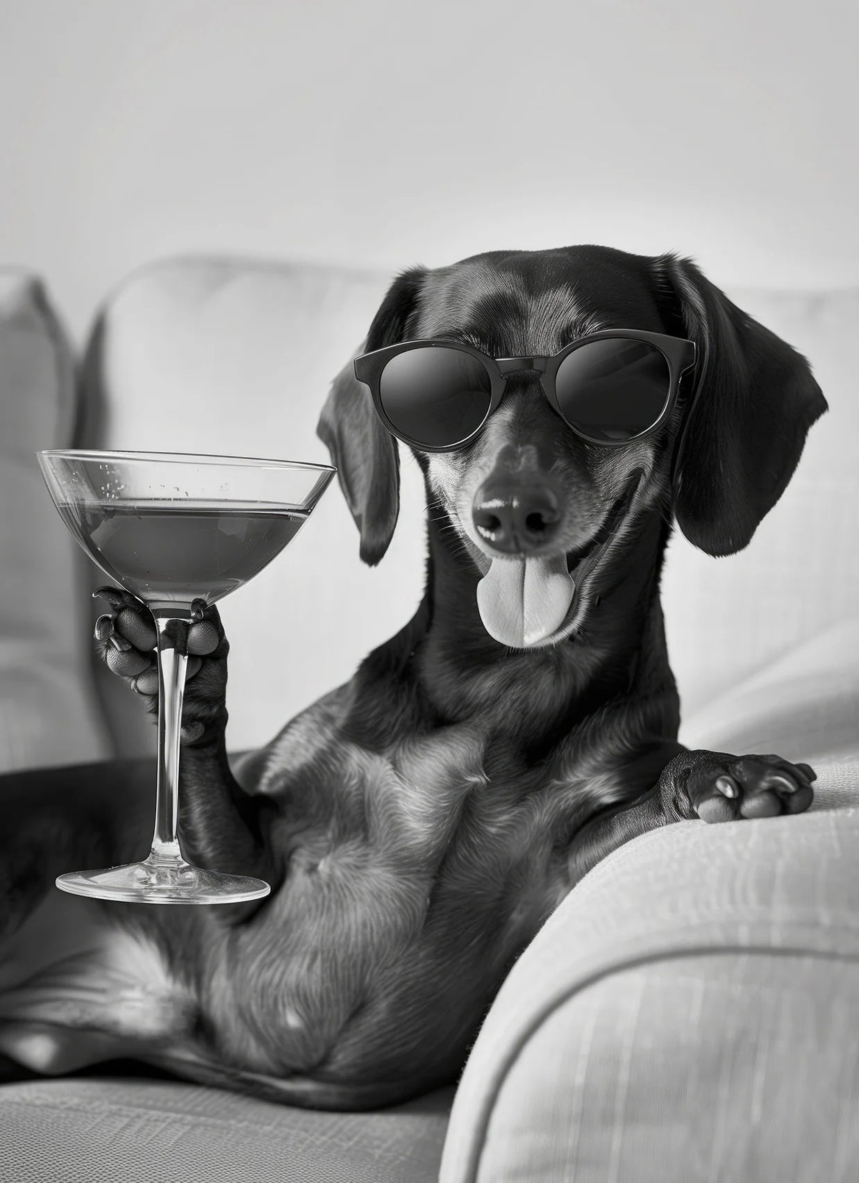 Canvasposter - Apero Honden - Zwart/Wit