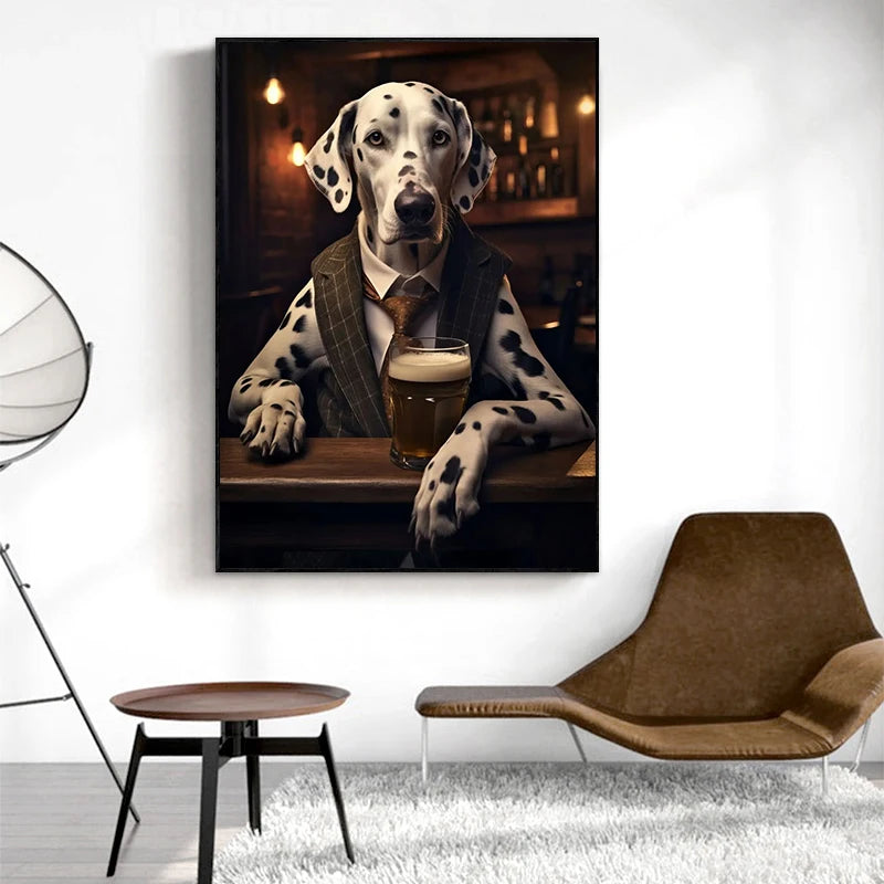 Canvasposter - Hond in de Pub