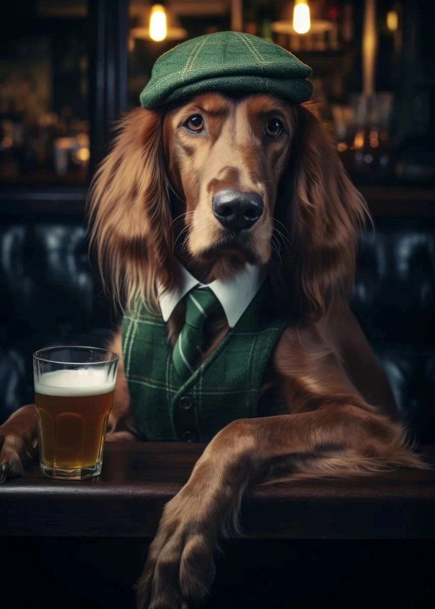 Canvasposter - Hond in de Pub