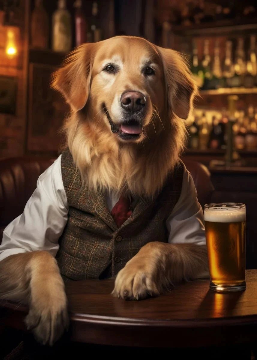 Canvasposter - Hond in de Pub