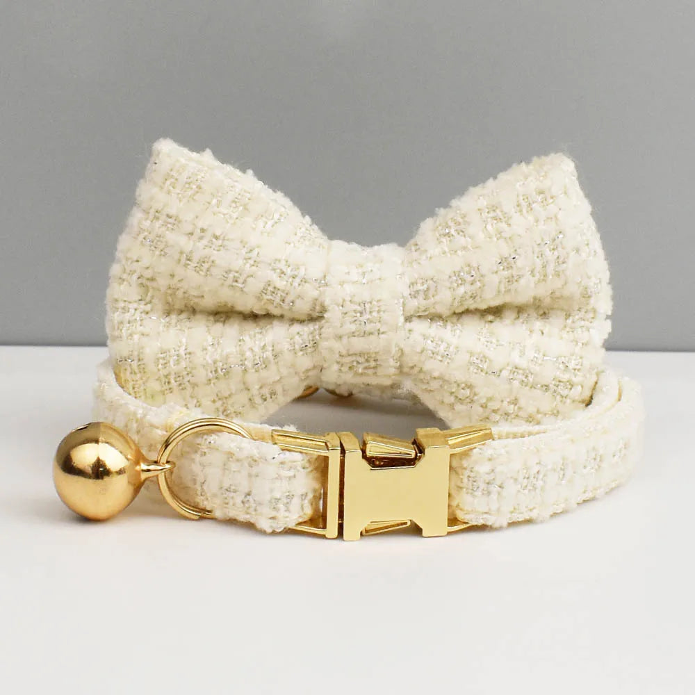 Kattenhalsband Tweed met Strik