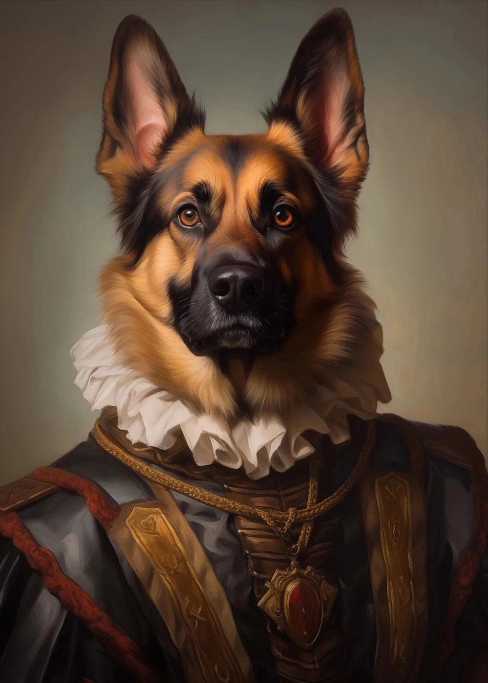 Canvasposter - Middeleeuws Hondenportret