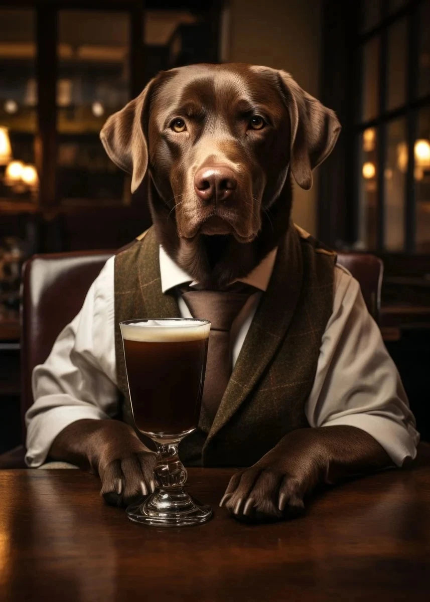 Canvasposter - Hond in de Pub