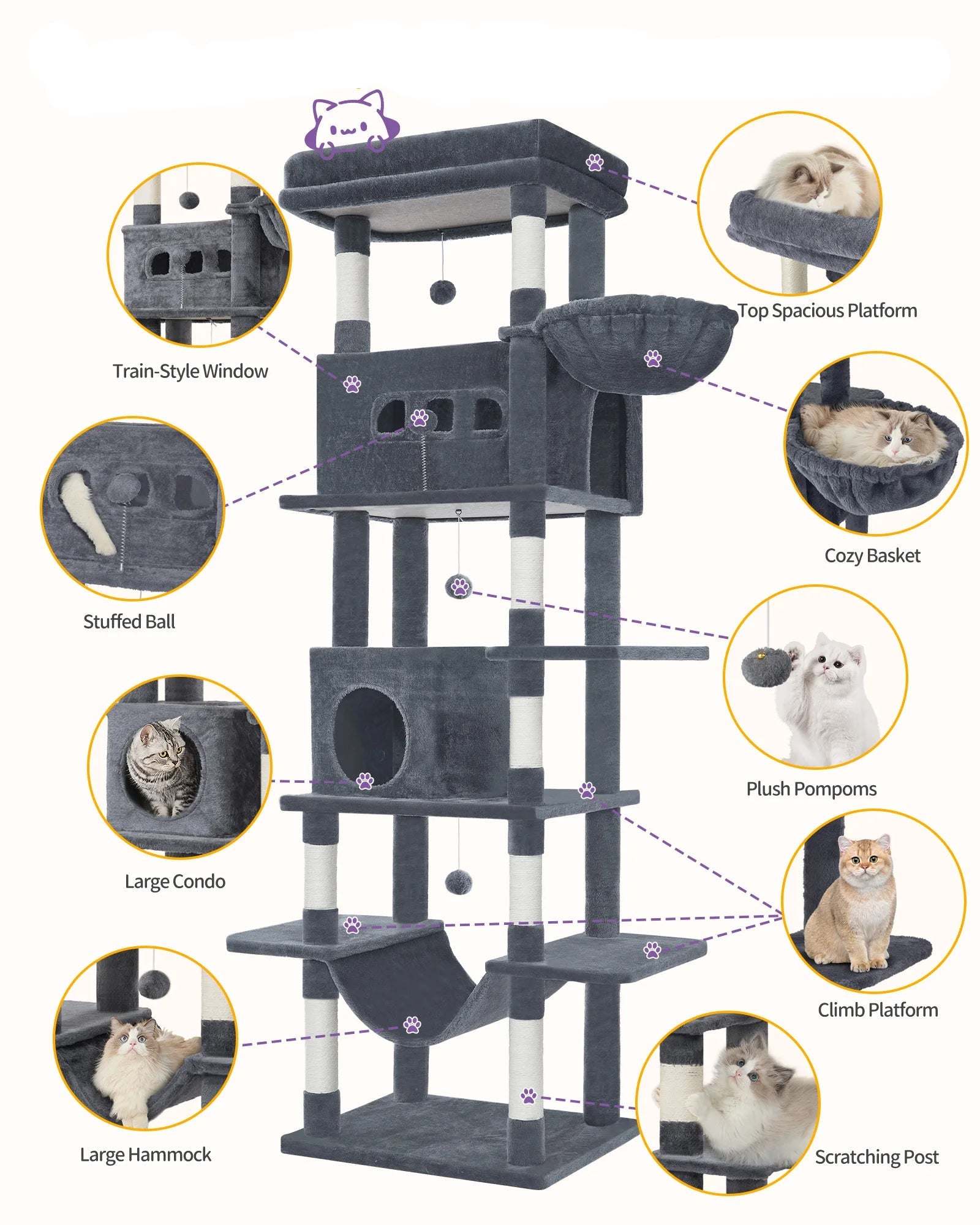 XXL 210 cm Hoge Krabpaal