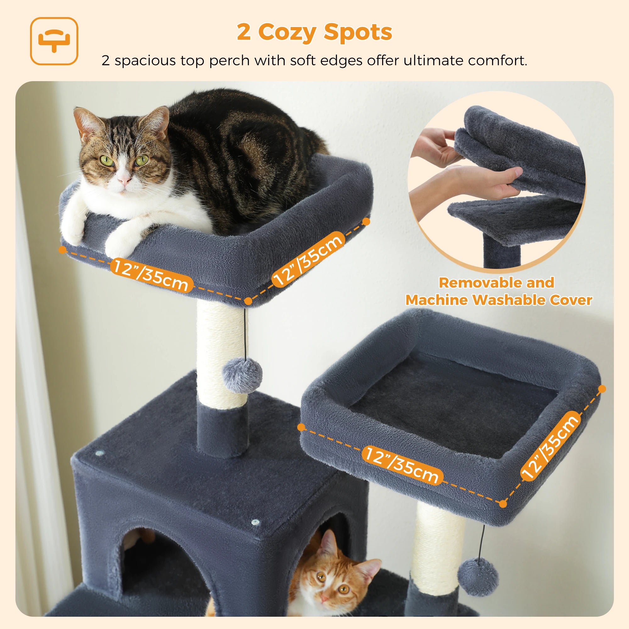 Pawz Road - XL Krabpaal voor Grote Katten met Hangmat & XXL Condo