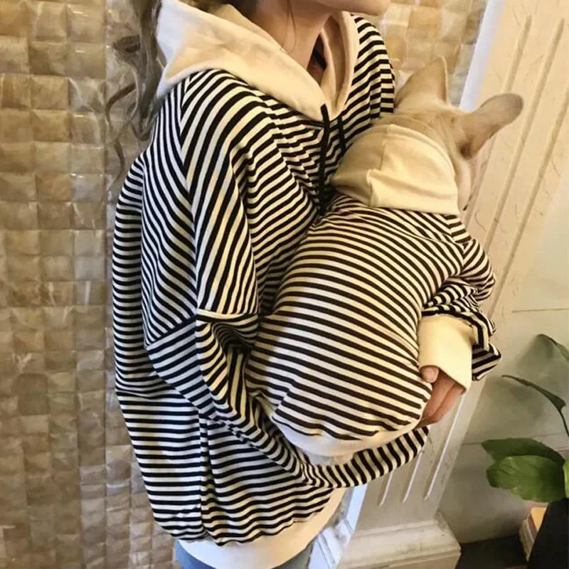 Matching Hoodie voor Hond & Baasje - B/W Stripes