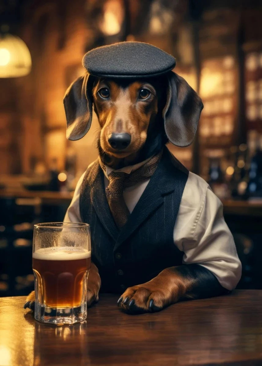 Canvasposter - Hond in de Pub