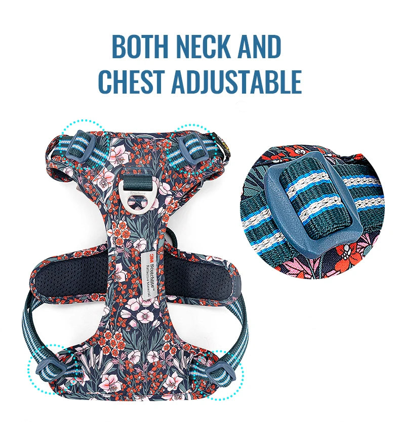 Truelove - Anti-Trek Reflecterend Hondenharnas met Bloemenpatroon (2025)