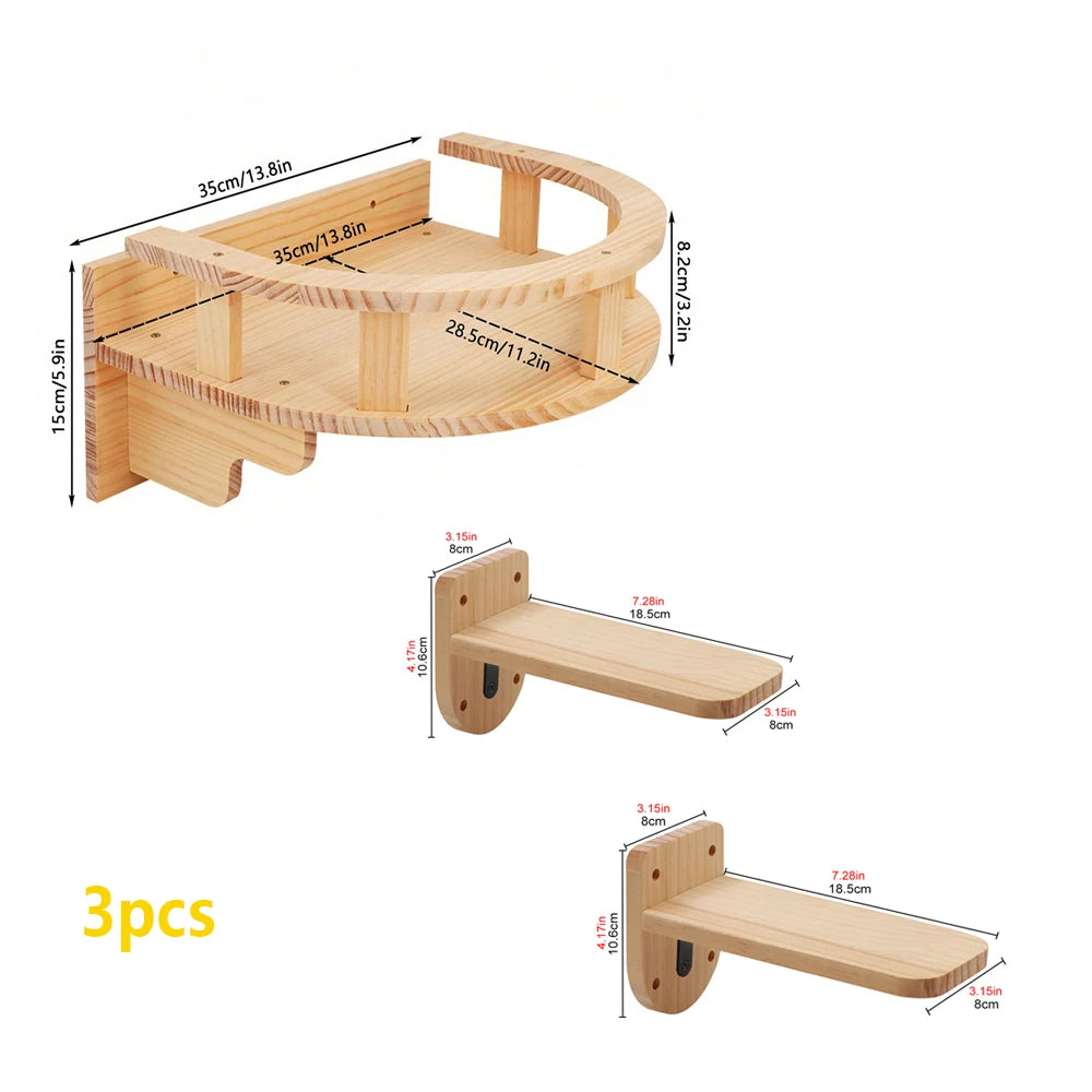 PATYOCAT - Modulaire Kattenwand Klimset met Krabpaal en Optionele Trap