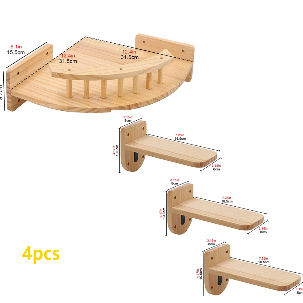 PATYOCAT - Modulaire Kattenwand Klimset met Krabpaal en Optionele Trap