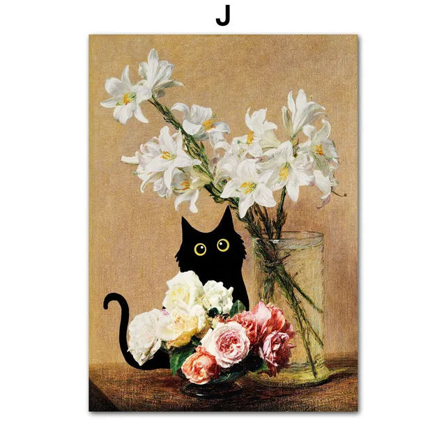Canvasposter - Impressionistische Kattenkunst