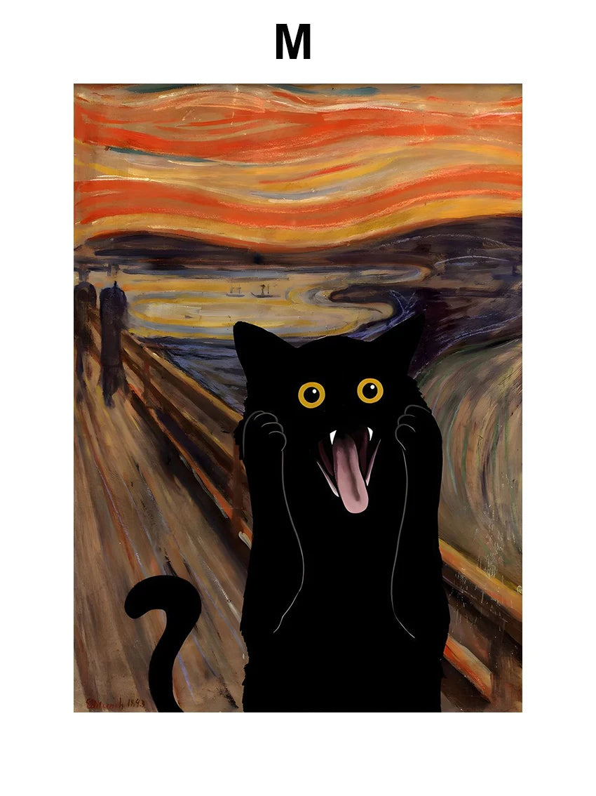 Canvasposter - Impressionistische Kattenkunst