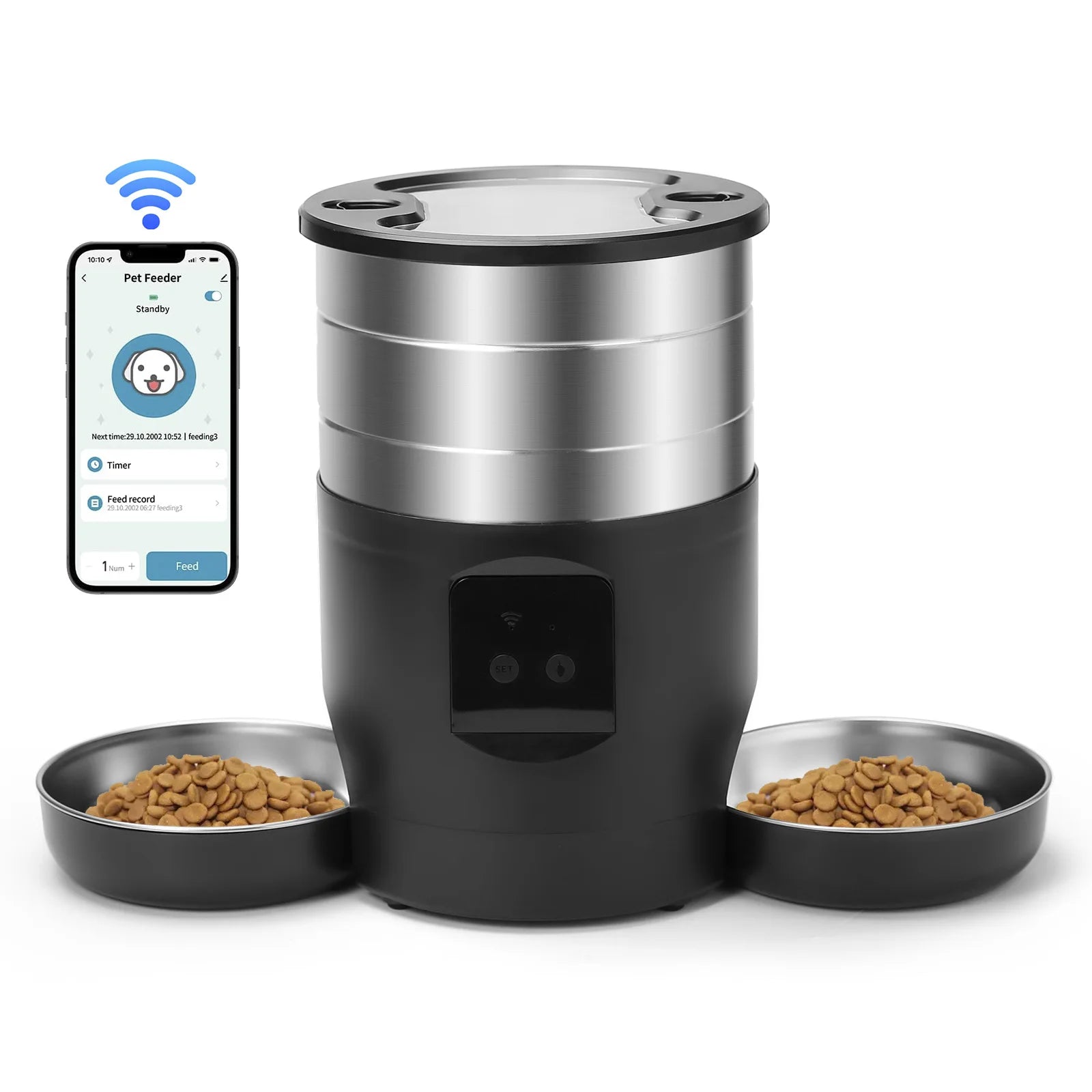 ZYfeeder - 4.5L Button/WiFi Automatische Voerbak