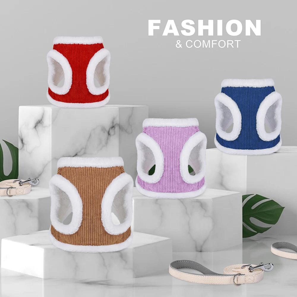 Winters Instaptuigje met Riem (Set) voor Kleine Honden of Katten - Teddy