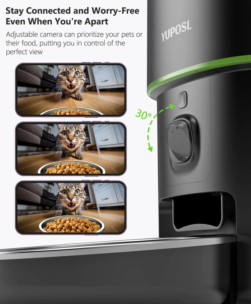 Furpipi - 2.4GHz+5GHz WiFi Automatische Voerbak met 1080P Camera