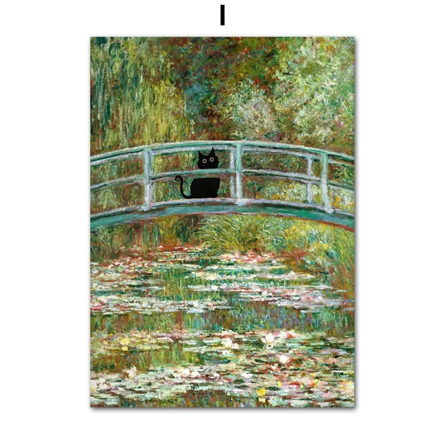 Canvasposter - Impressionistische Kattenkunst