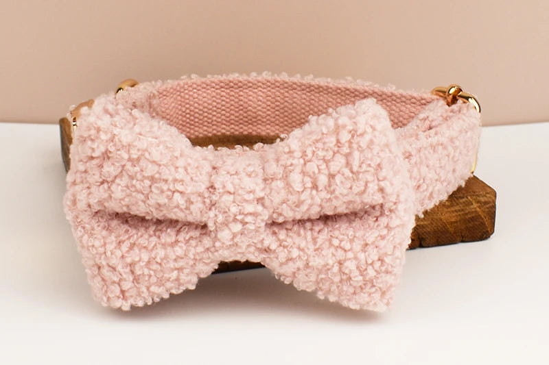 Teddy Ready - 4-Delige Set met Tuigje, Halsband, Riem en Strik - Roze