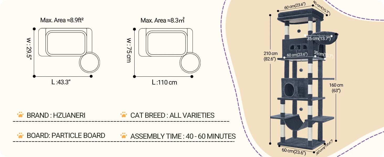 XXL 210 cm Hoge Krabpaal