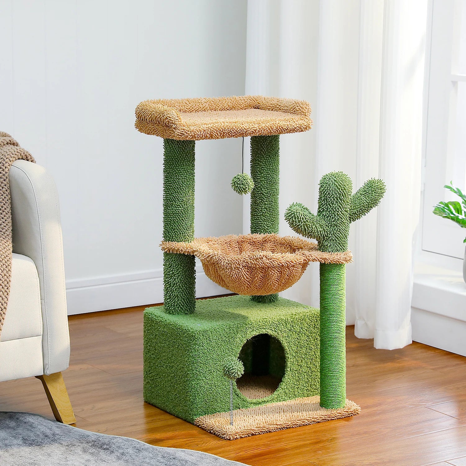 Groene Krabpaal - Krabtoren met Cactusdesign