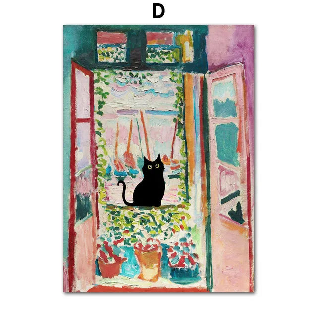 Canvasposter - Impressionistische Kattenkunst