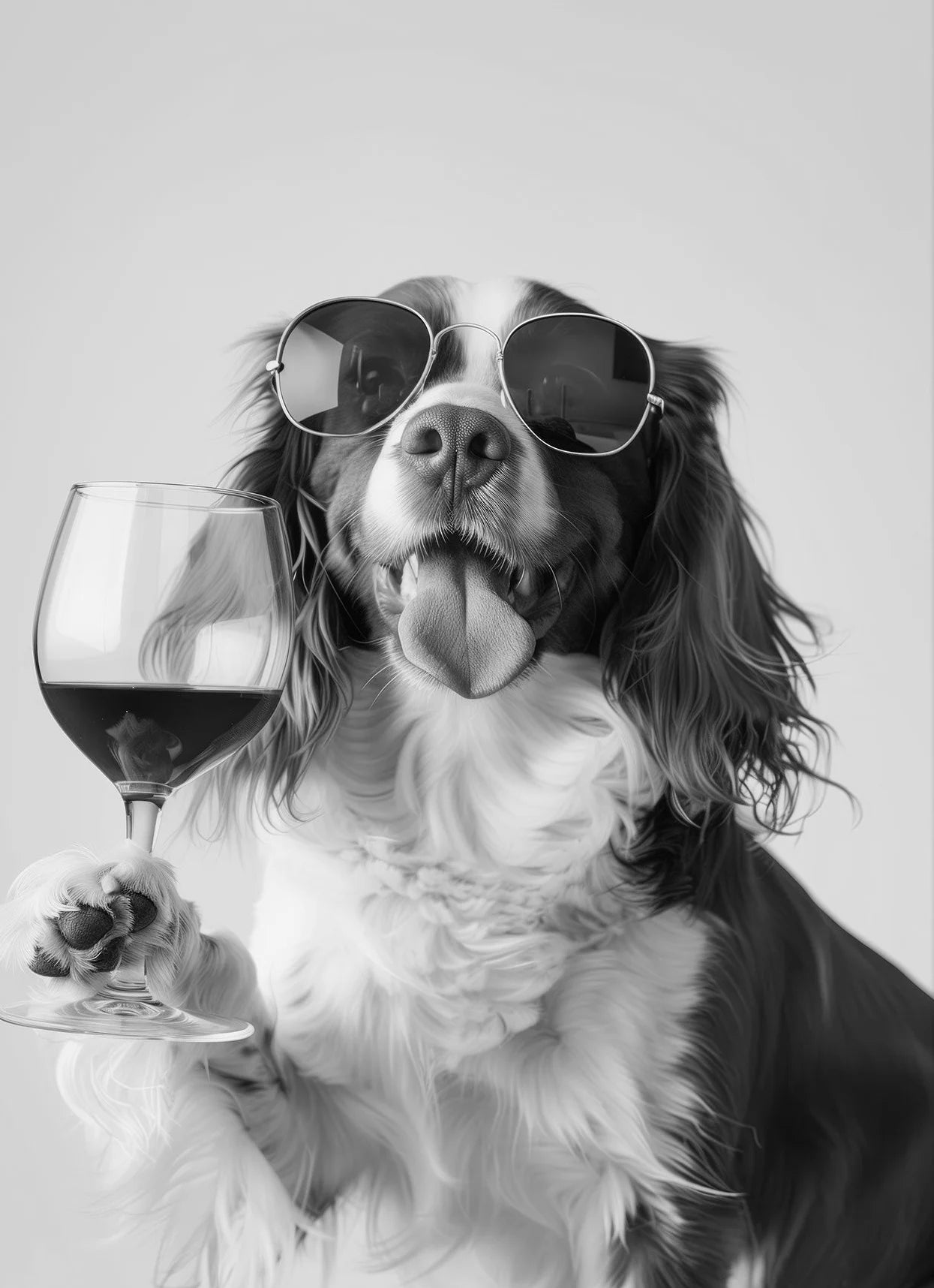 Canvasposter - Apero Honden - Zwart/Wit