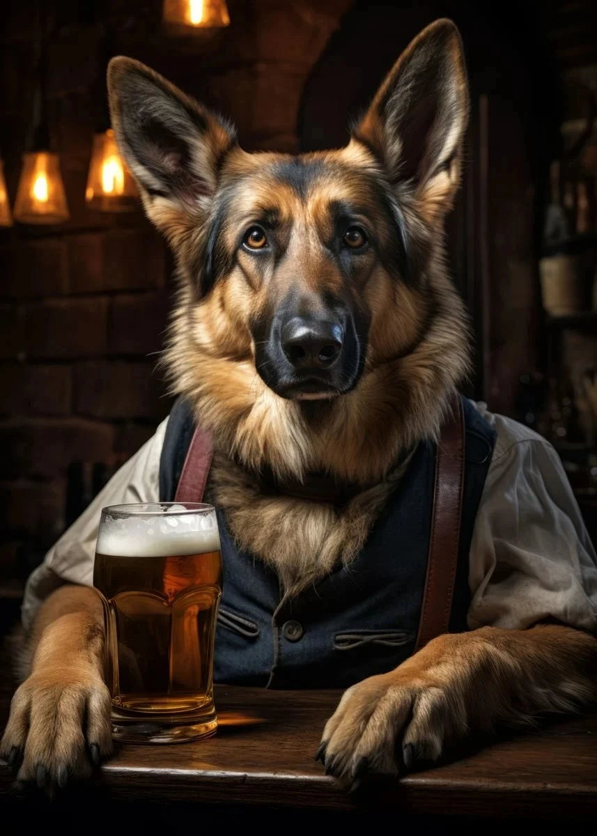Canvasposter - Hond in de Pub