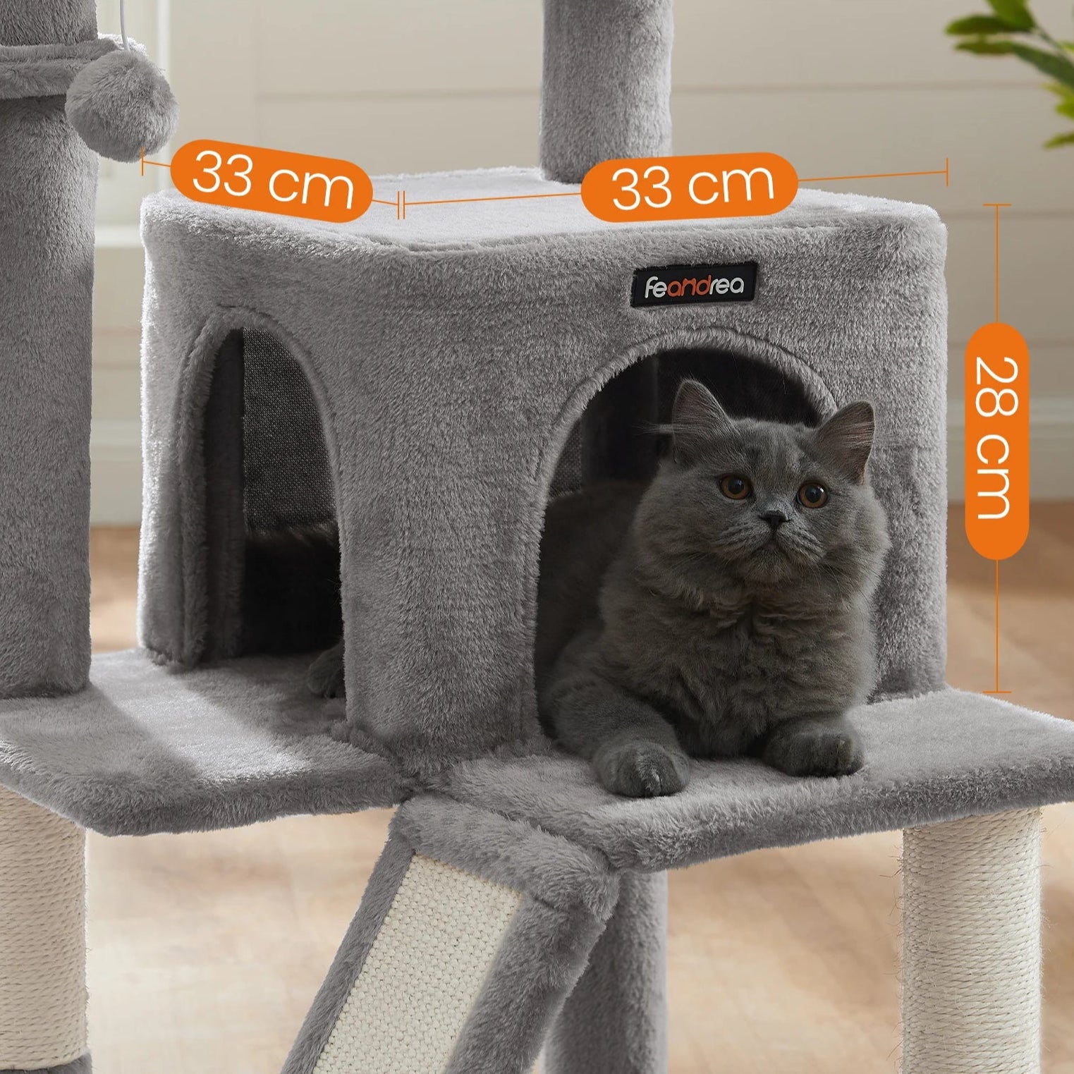 FEANDREA - Medium Kattenkrabpaal met Krabplank & Hangmat