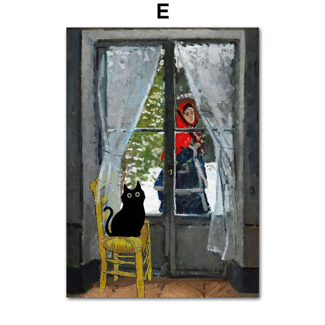 Canvasposter - Impressionistische Kattenkunst