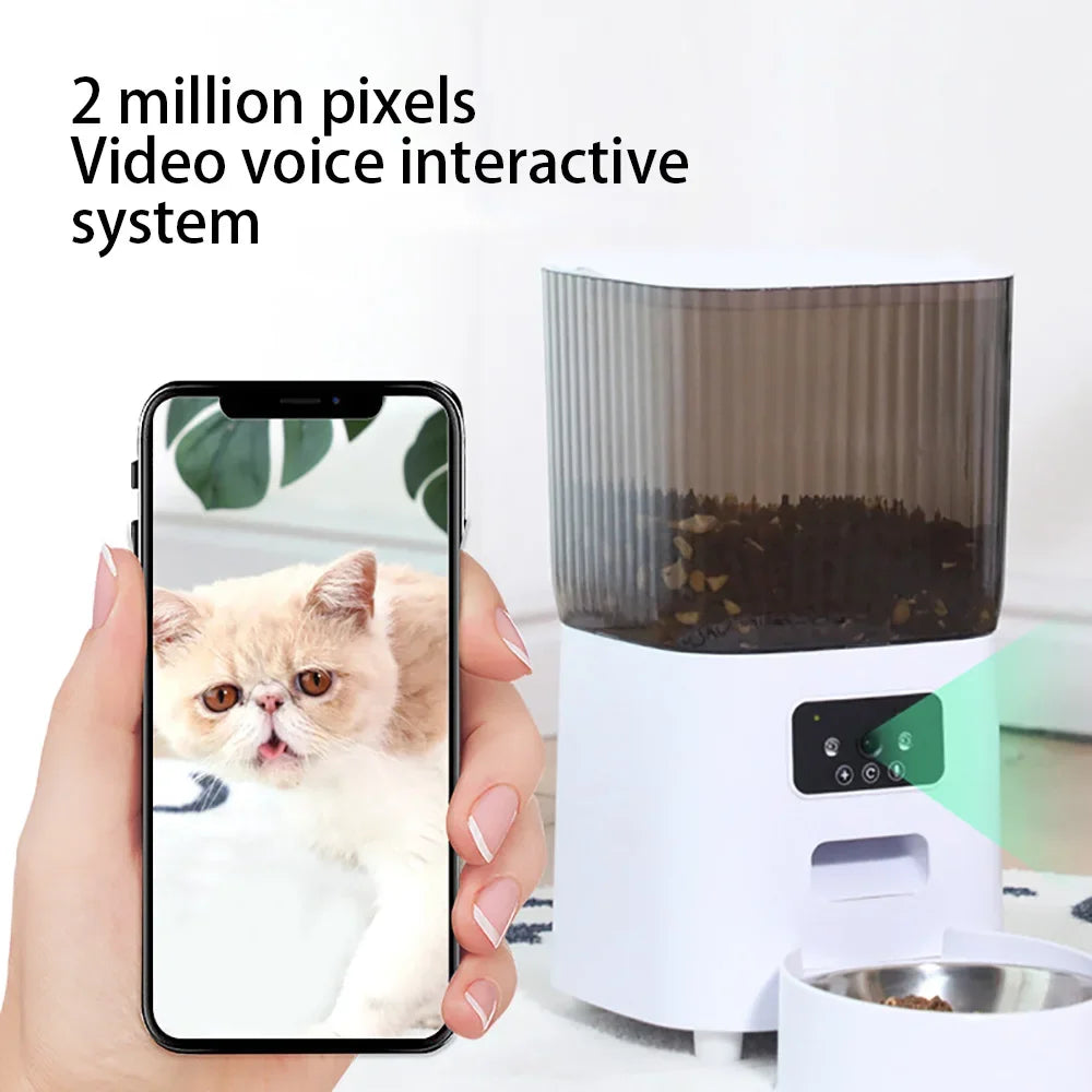 5L Slimme Voerbak met Camera/WiFi - Automatische Katten- & Hondenvoerdispenser