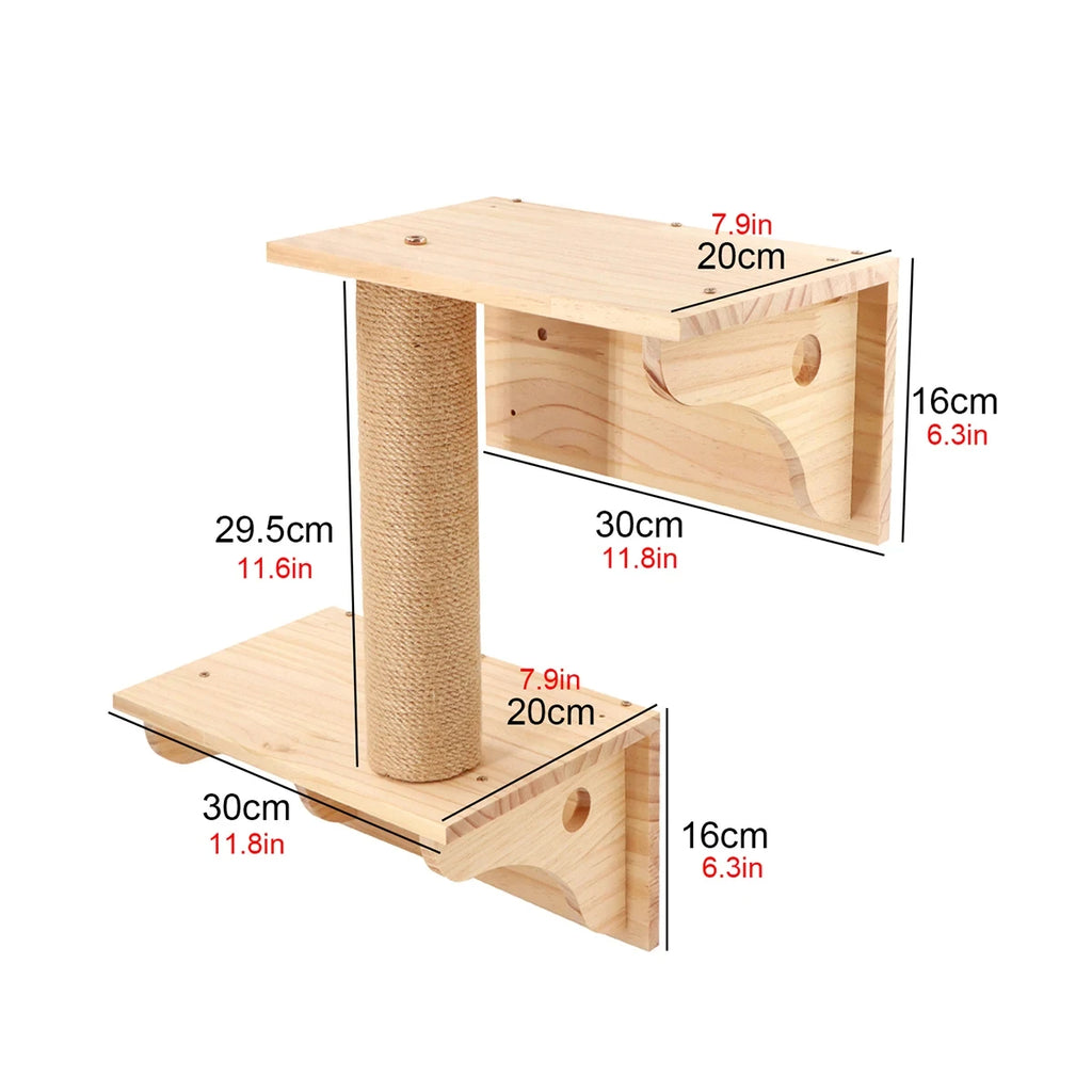 PATYOCAT - Modulaire Kattenwand Klimset met Krabpaal en Optionele Trap