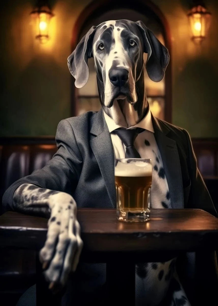 Canvasposter - Hond in de Pub