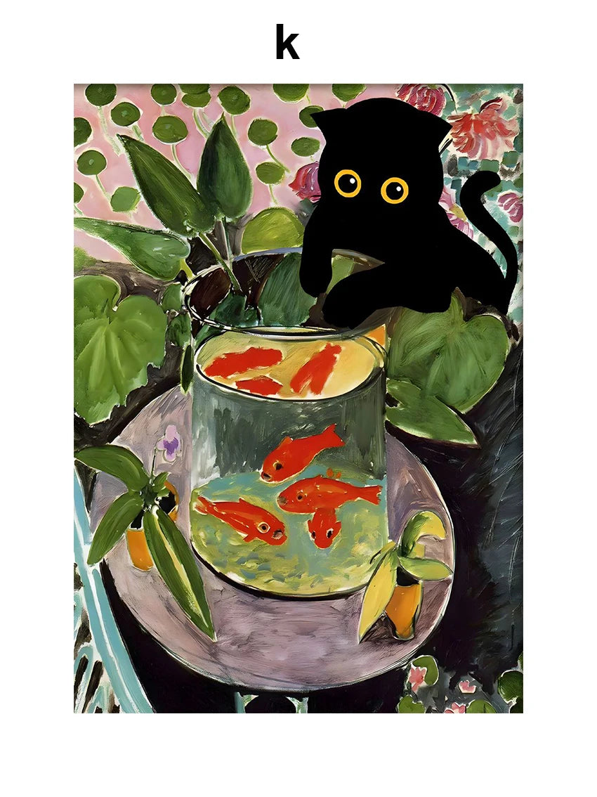 Canvasposter - Impressionistische Kattenkunst