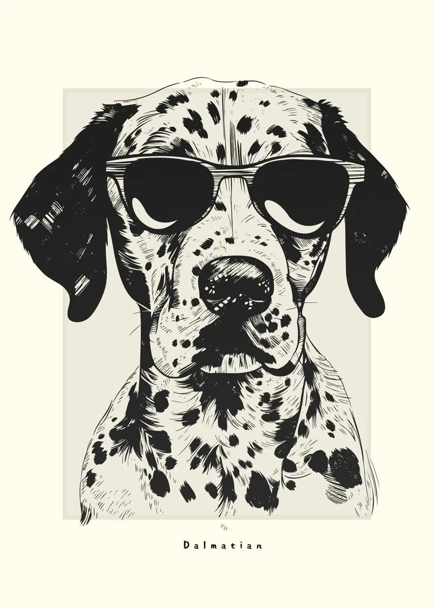 Canvasposter - Portrettekening Hond - Zwart/Wit