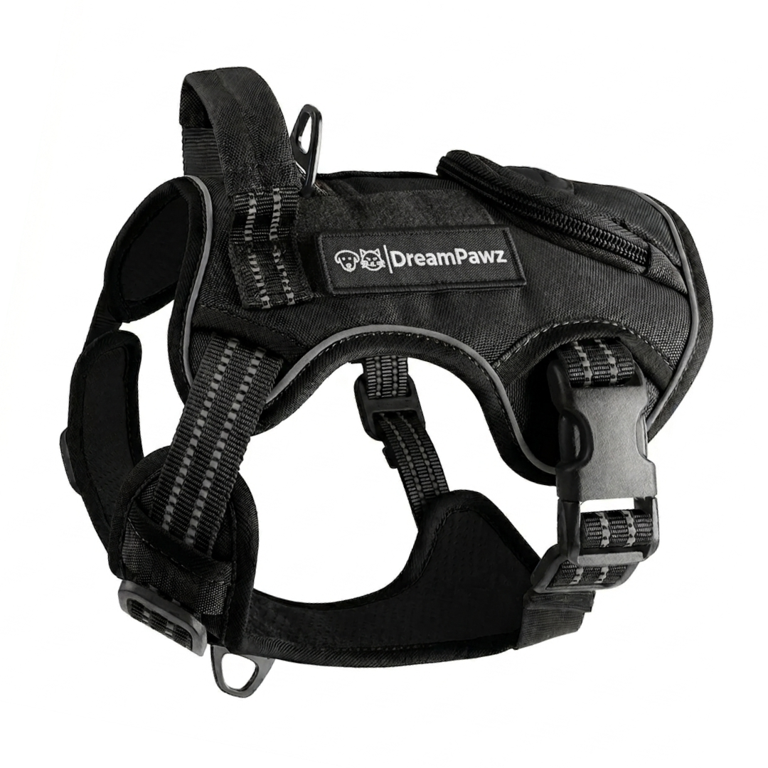 Tactisch Hondenharnas – Premium K9 Harnas met Poepzakjesdispenser – Anti-Trek & Reflecterend