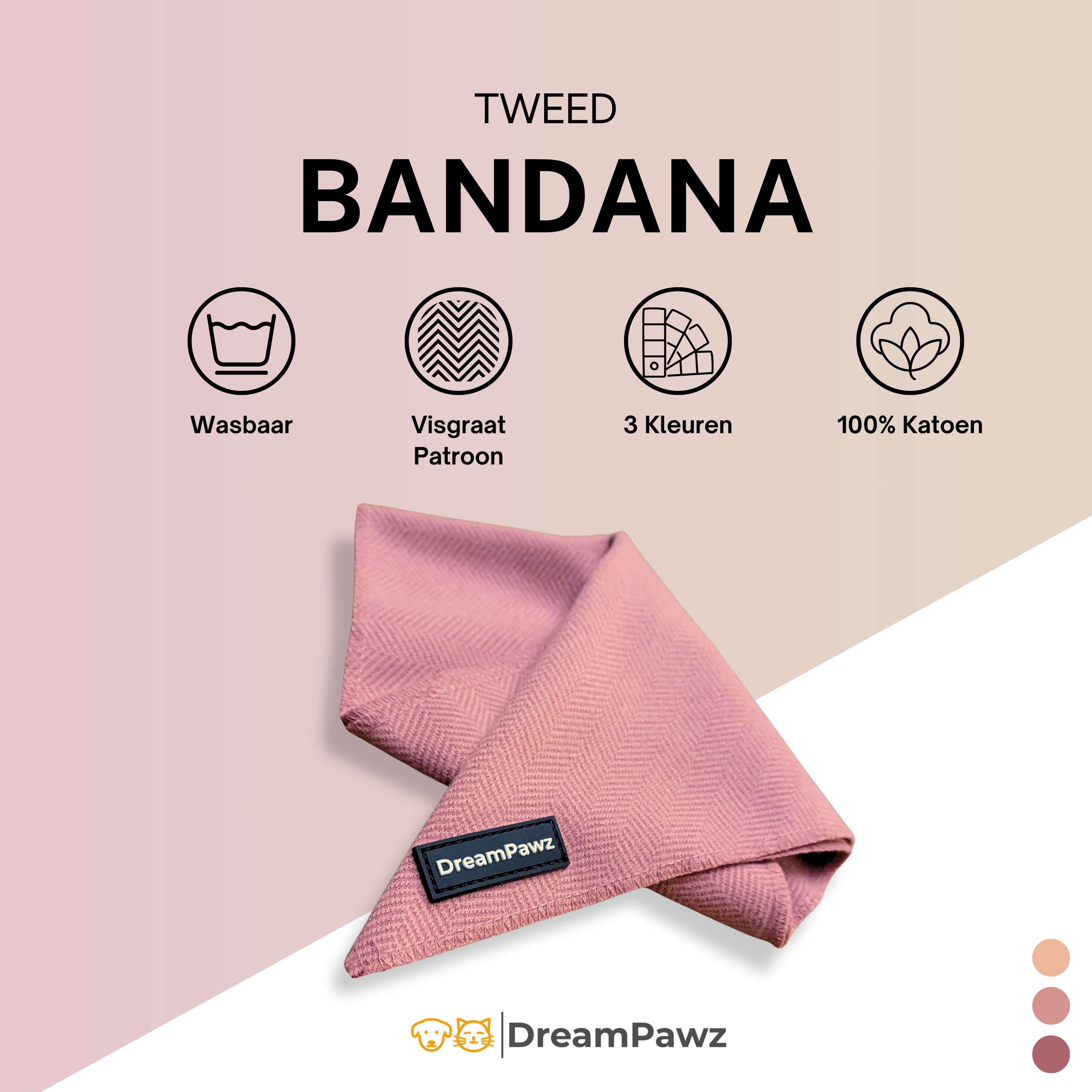 DreamPawz - Set van 3 Bandana's - Visgraat