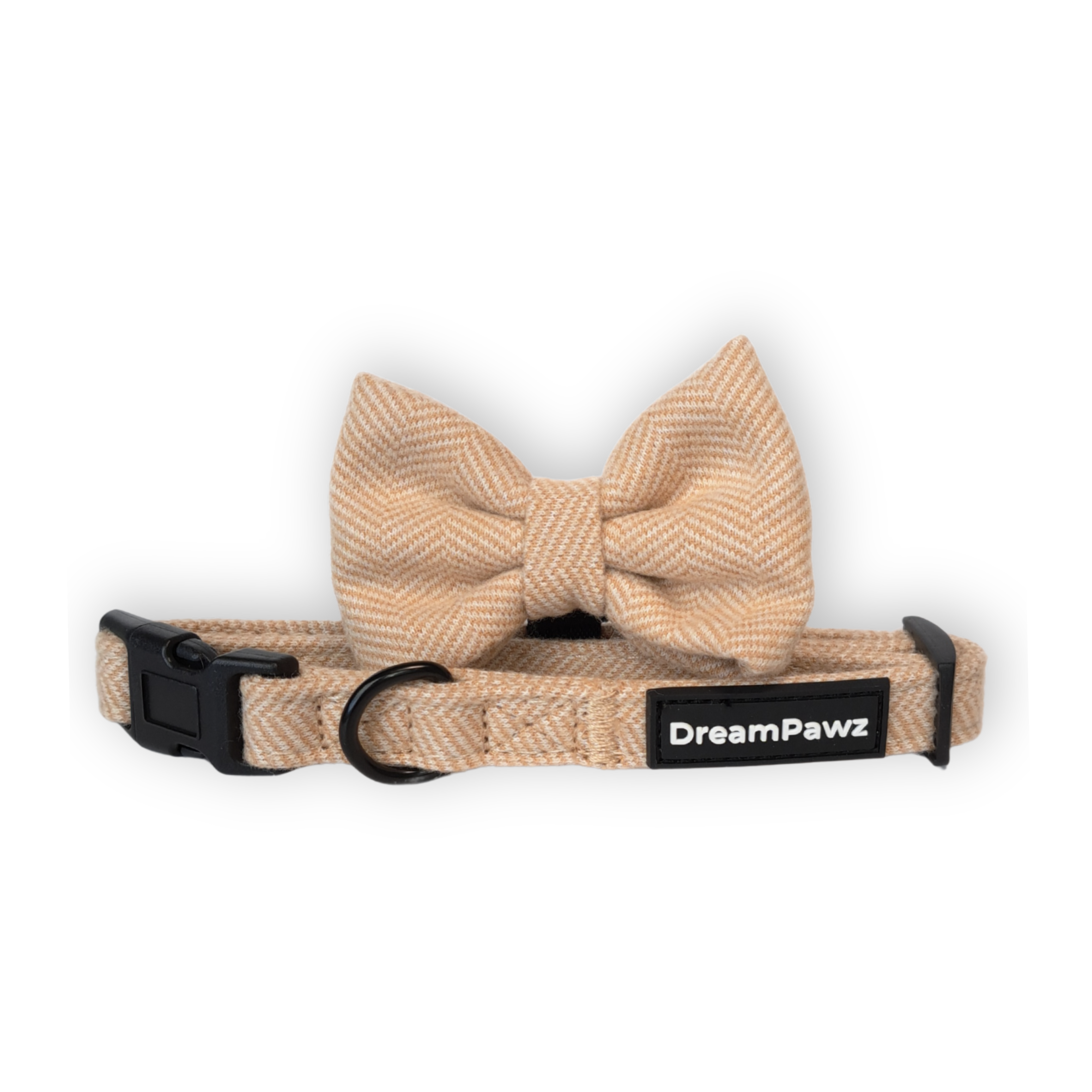 DreamPawz - 3-Delige Set van Halsband met Strik & Leiband - Visgraat