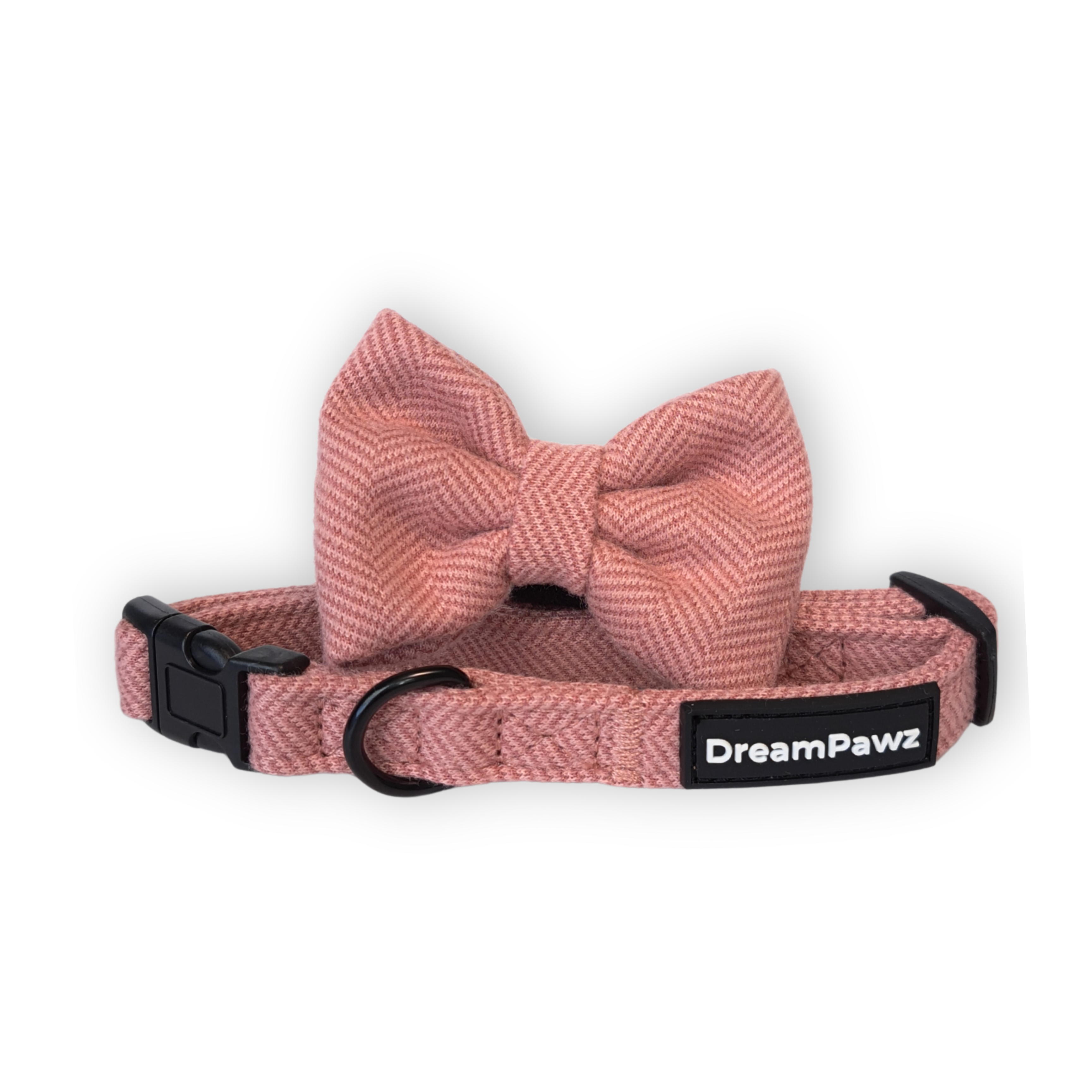 DreamPawz - 3-Delige Set van Halsband met Strik & Leiband - Visgraat