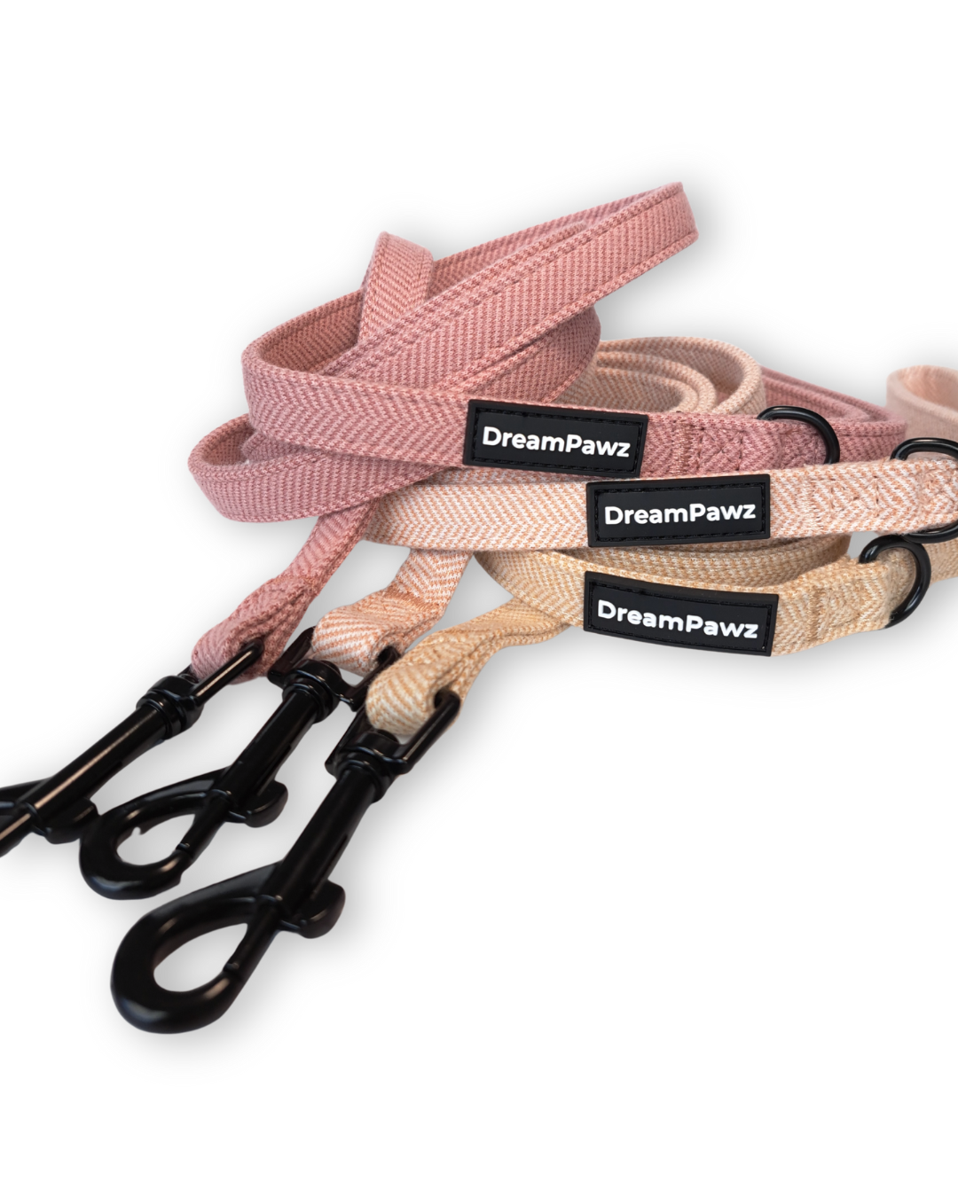 DreamPawz - 3-Delige Set van Halsband met Strik & Leiband - Visgraat